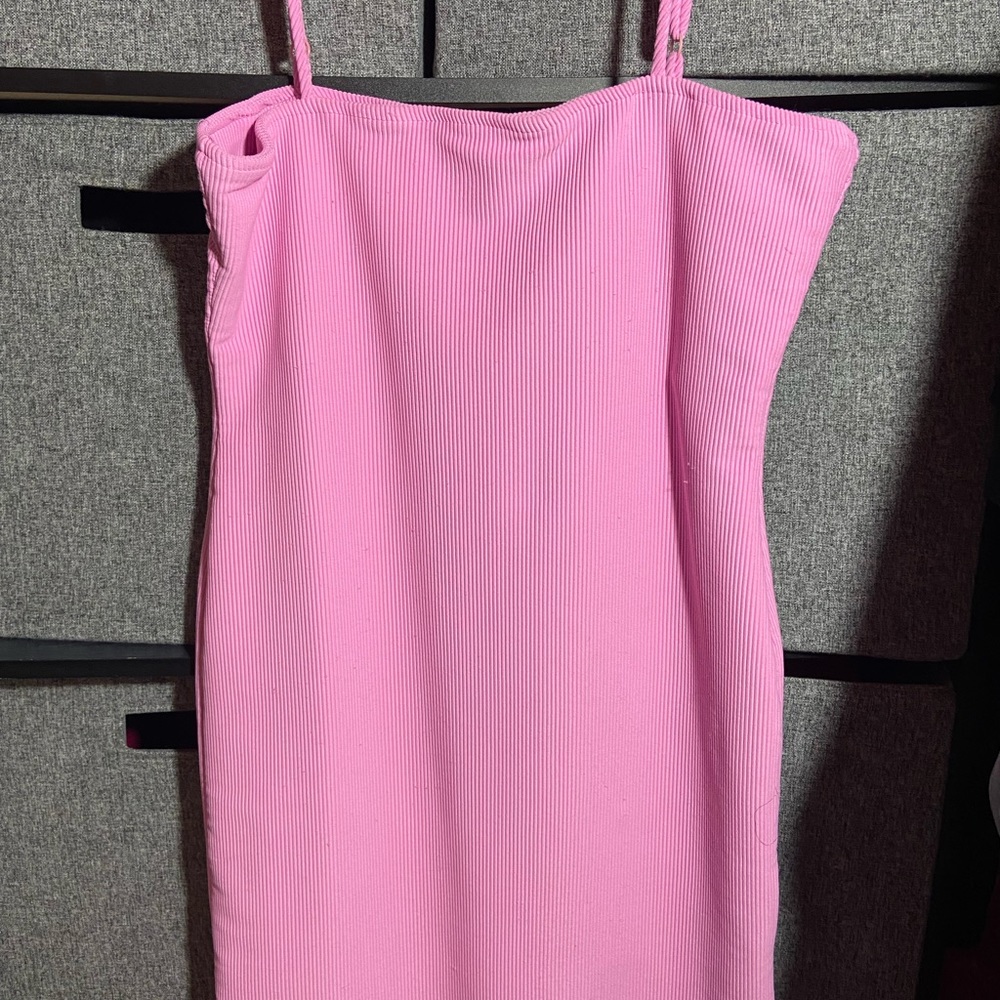 Pink body con dress